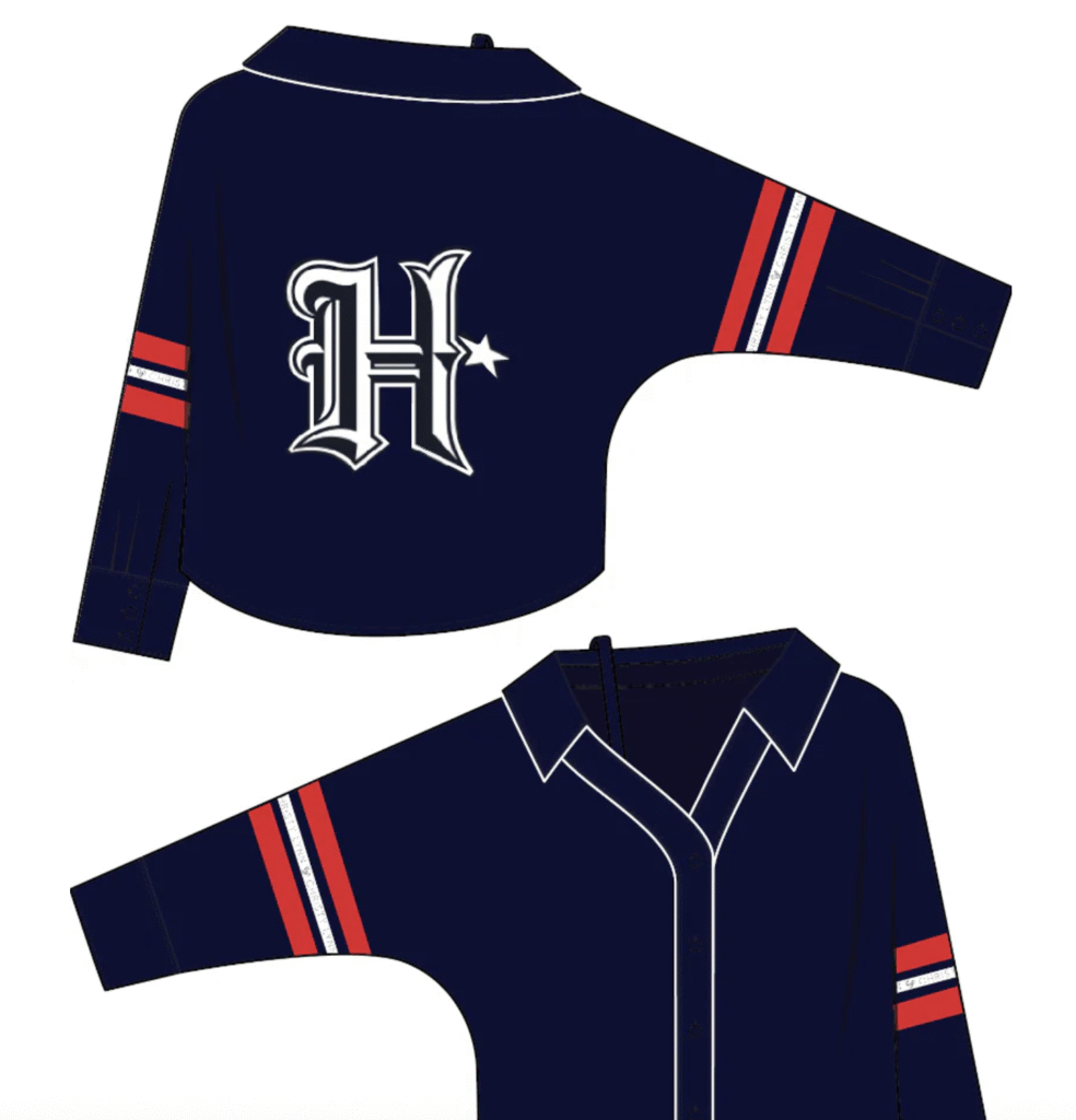 Houston Texans Dasha Top in deep steel blue from the Christy Lynn capsule collection, which is licensed by the NFL